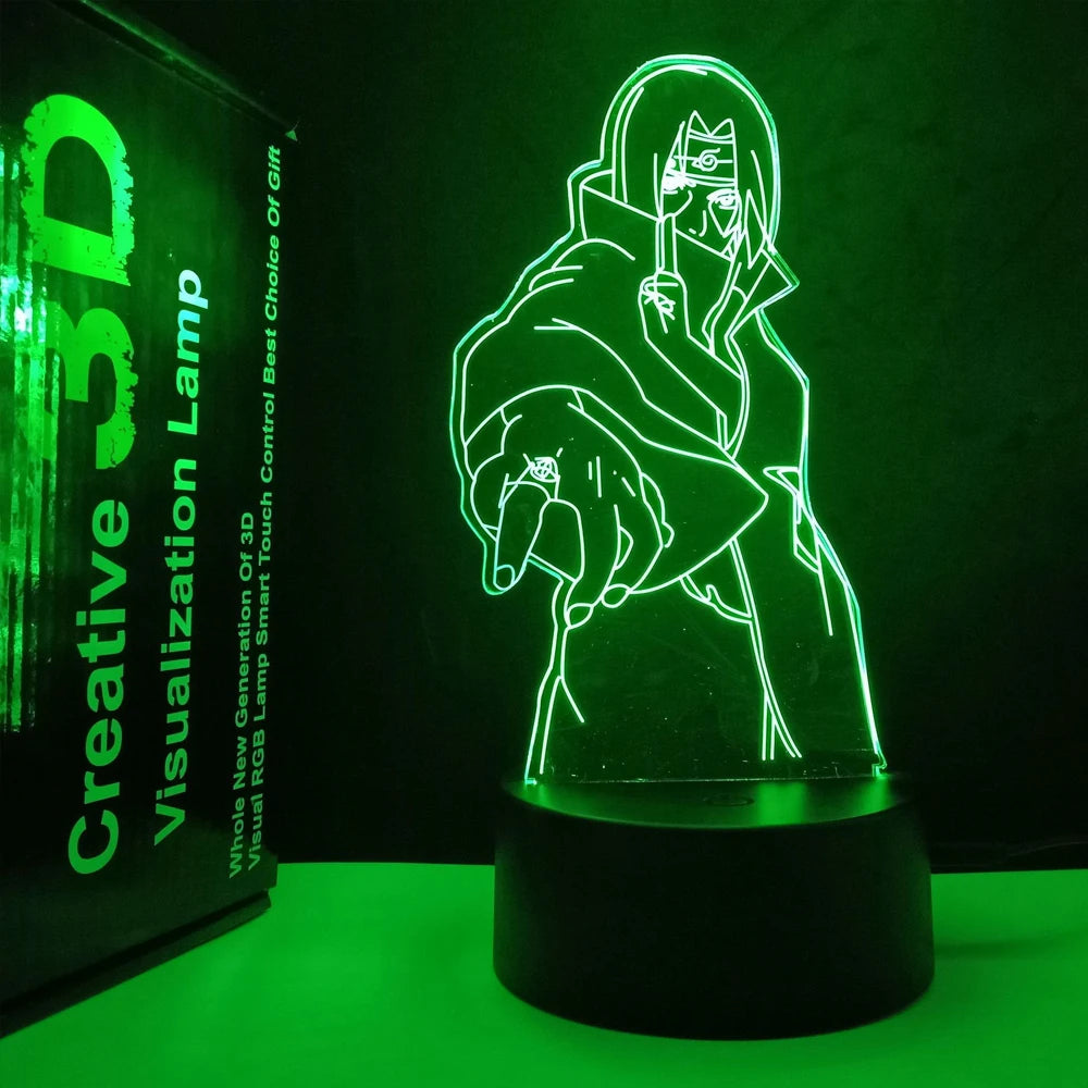 Lâmpada LED Naruto Uzumaki 3D - Akatsuki, Kakashi Hatake e Itachi Uchiha