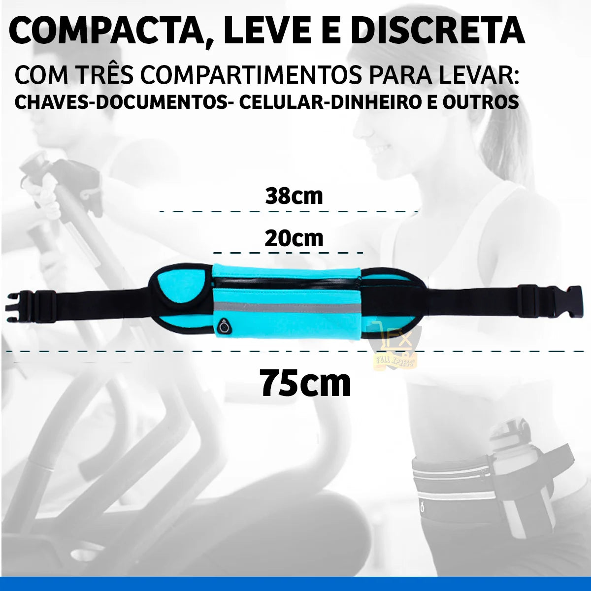 Cinto Esportivo Multifuncional – Suporte para Celular, Garrafa e Acessórios