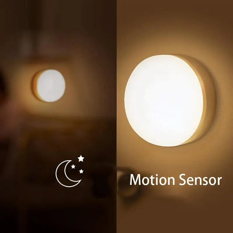 Lâmpada Noturna LED com Sensor de Movimento – Iluminação Automática e Carregamento USB Sem Fio