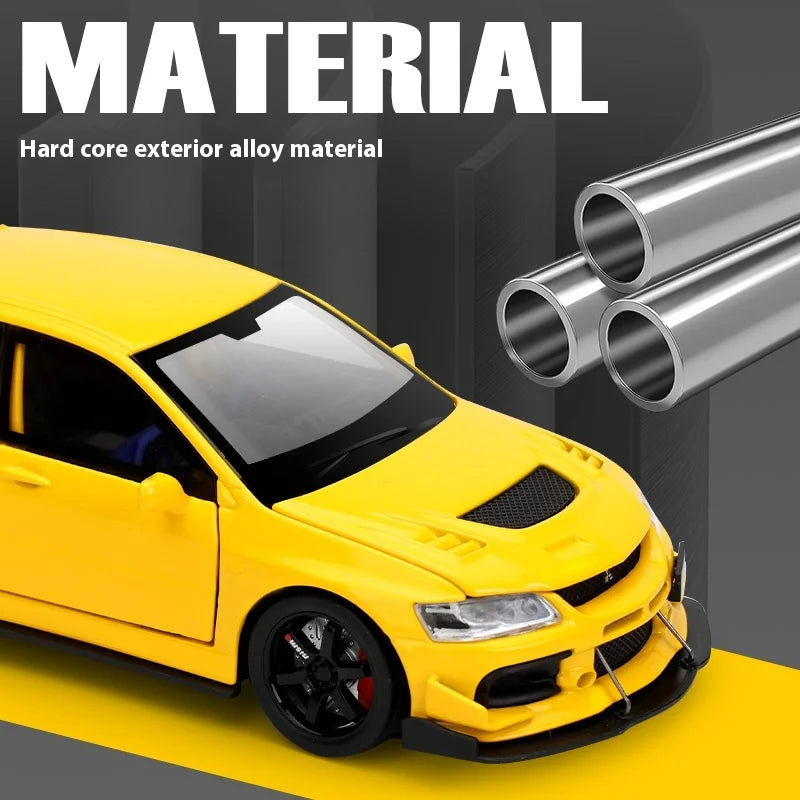 🏎️ Miniatura Mitsubishi Lancer Evolution IX 1:32 Maisto – Supercarro JDM com Luz, Som e Volante à Direita (Diecast)