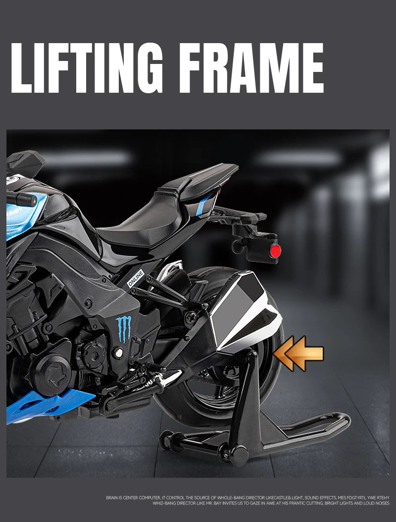 1:12 Kawasaki Z1000 Street Cars Motorcycle Diecast Model Car Alloy Metal With Base Display Collections Hobby Home Decoration Boy