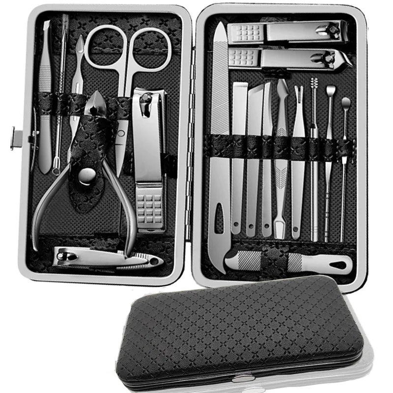 Kit de Manicure e Pedicure Profissional – 19 Peças!