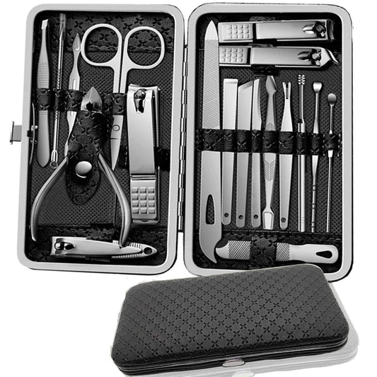 Kit de Manicure e Pedicure Profissional – 19 Peças!