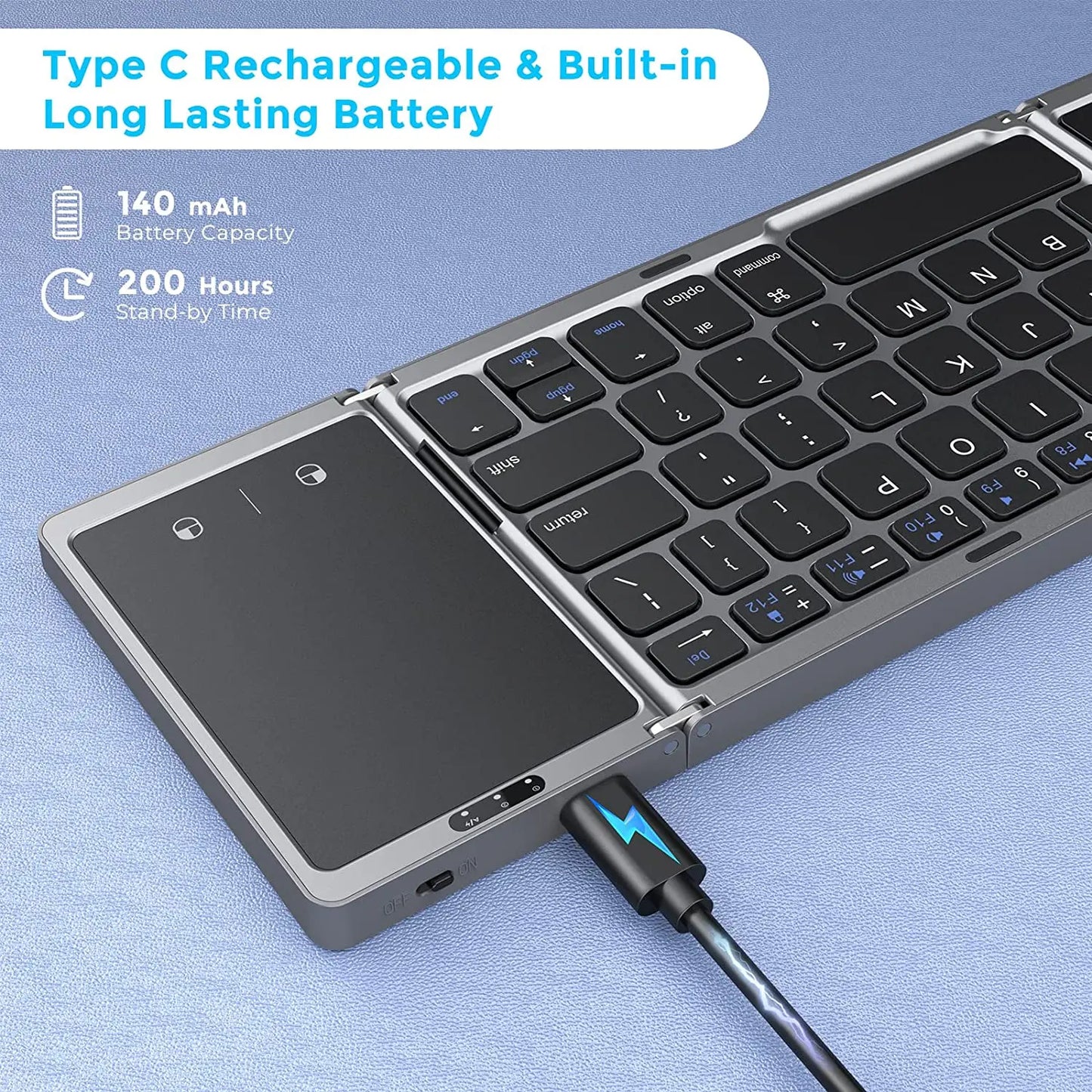 Teclado Dobrável Sem Fio Seenda – Compacto e Portátil!