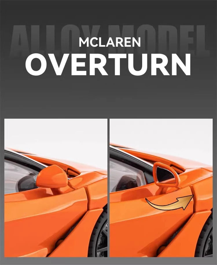 Mclaren 720s 1:24 Super Sportcar Sound & Light Miniatures Alloy Diecast Model Car Presents For Boyfriend Toys For Kid Gift Metal