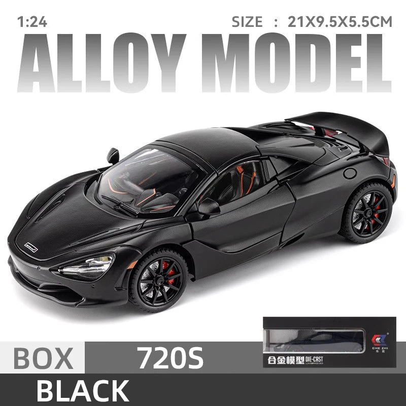 Mclaren 720s 1:24 Super Sportcar Sound & Light Miniatures Alloy Diecast Model Car Presents For Boyfriend Toys For Kid Gift Metal