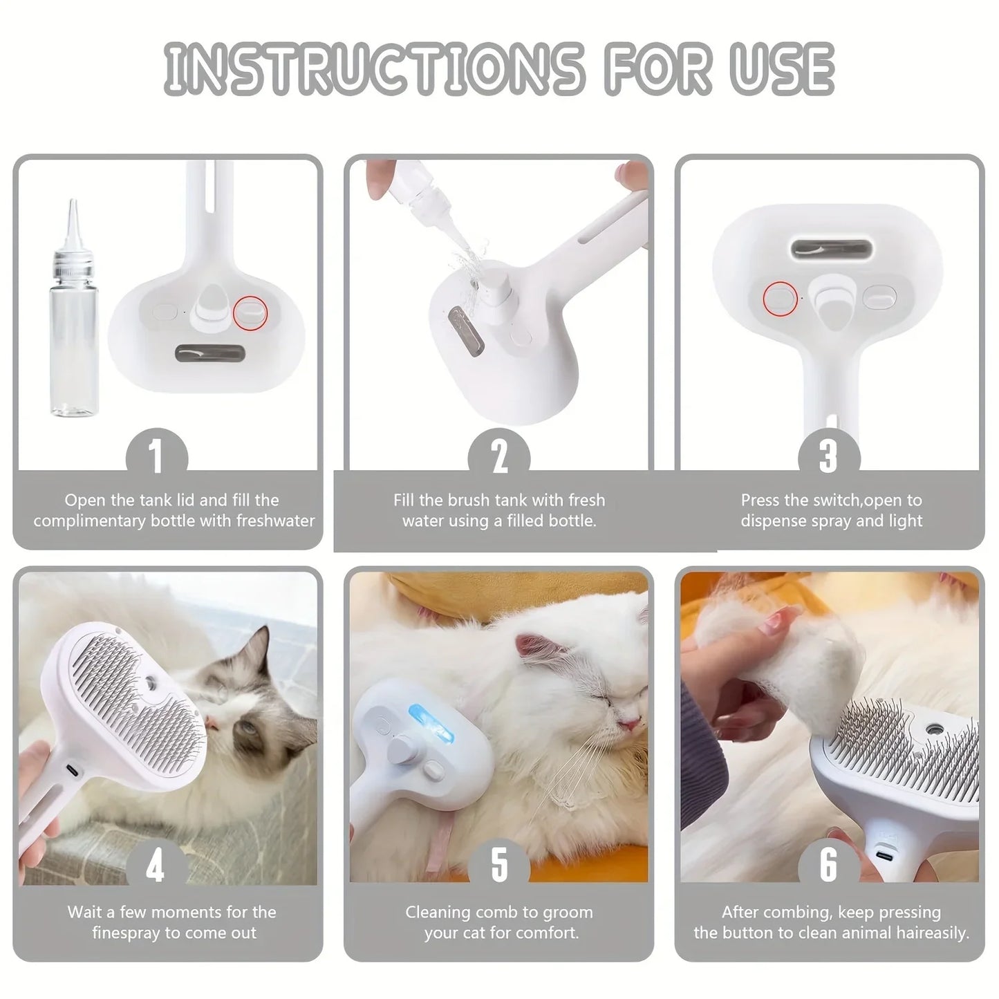 Escova de Limpeza Elétrica 3 em 1 para Cães e Gatos!