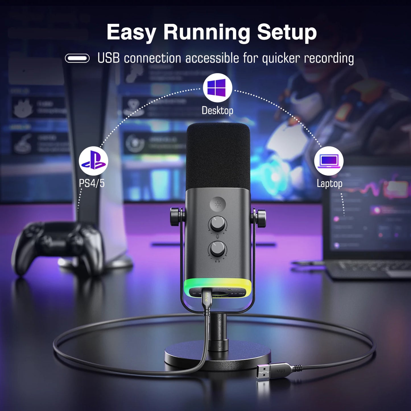 Microfone Dinâmico FIFINE AM8 USB/XLR – Qualidade Profissional para Streaming, Podcast e Gaming! 🎤🔥