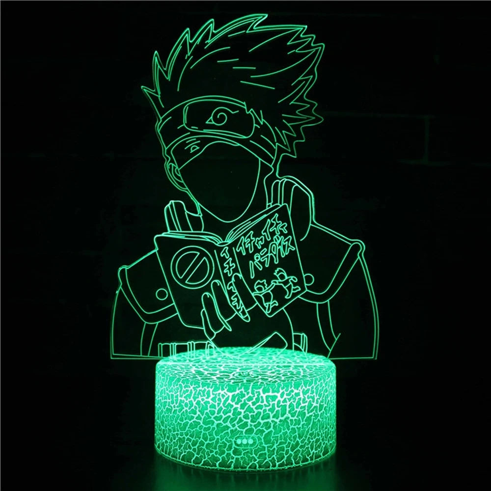 Lâmpada LED Naruto Uzumaki 3D - Akatsuki, Kakashi Hatake e Itachi Uchiha