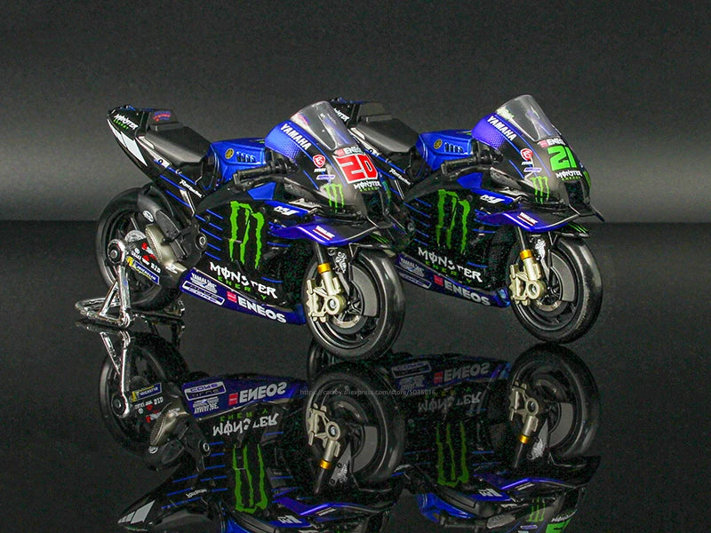 🏍️ Miniatura Moto Yamaha Factory Racing Team 2022 1:18 Maisto – Modelos #21 Morbidelli e #20 Quartararo (Diecast)