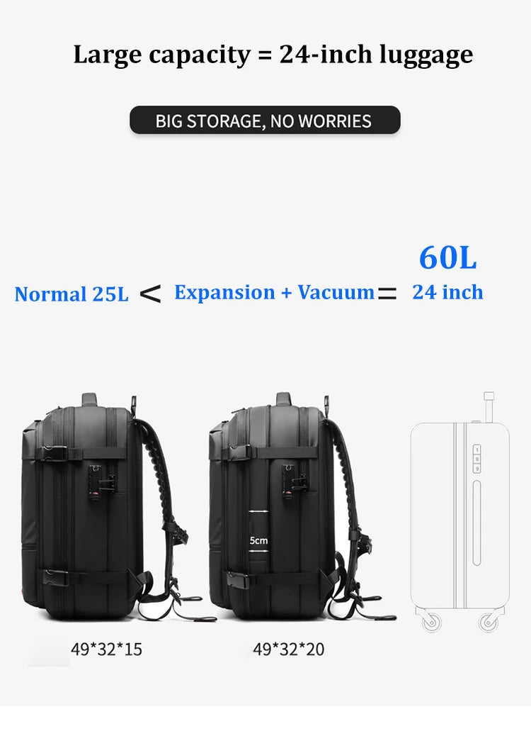 Mochila de Viagem Masculina 17” INFEYLAY – Grande Capacidade, Estilo e Conforto para Seu Dia a Dia