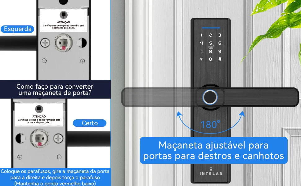 Intelar X1 Tuya Wifi Biometric Fingerprint Handle Lock Smart door Lock remote Unlock Keyless Entry Electronic Digital Door Lock