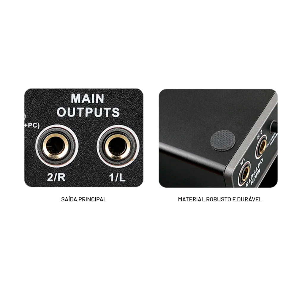 TEYUN Professional Sound Card Audio Mixer – Mixer de Áudio para Estúdio e Gravação ao Vivo