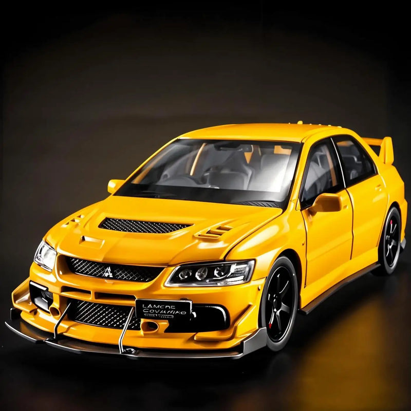 🏎️ Miniatura Mitsubishi Lancer Evolution IX 1:32 Maisto – Supercarro JDM com Luz, Som e Volante à Direita (Diecast)