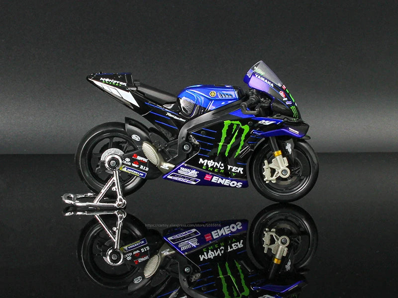 🏍️ Miniatura Moto Yamaha Factory Racing Team 2022 1:18 Maisto – Modelos #21 Morbidelli e #20 Quartararo (Diecast)