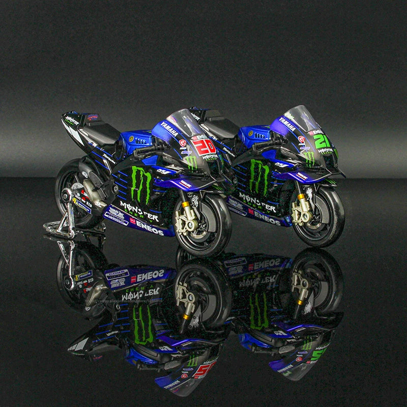 🏍️ Miniatura Moto Yamaha Factory Racing Team 2022 1:18 Maisto – Modelos #21 Morbidelli e #20 Quartararo (Diecast)