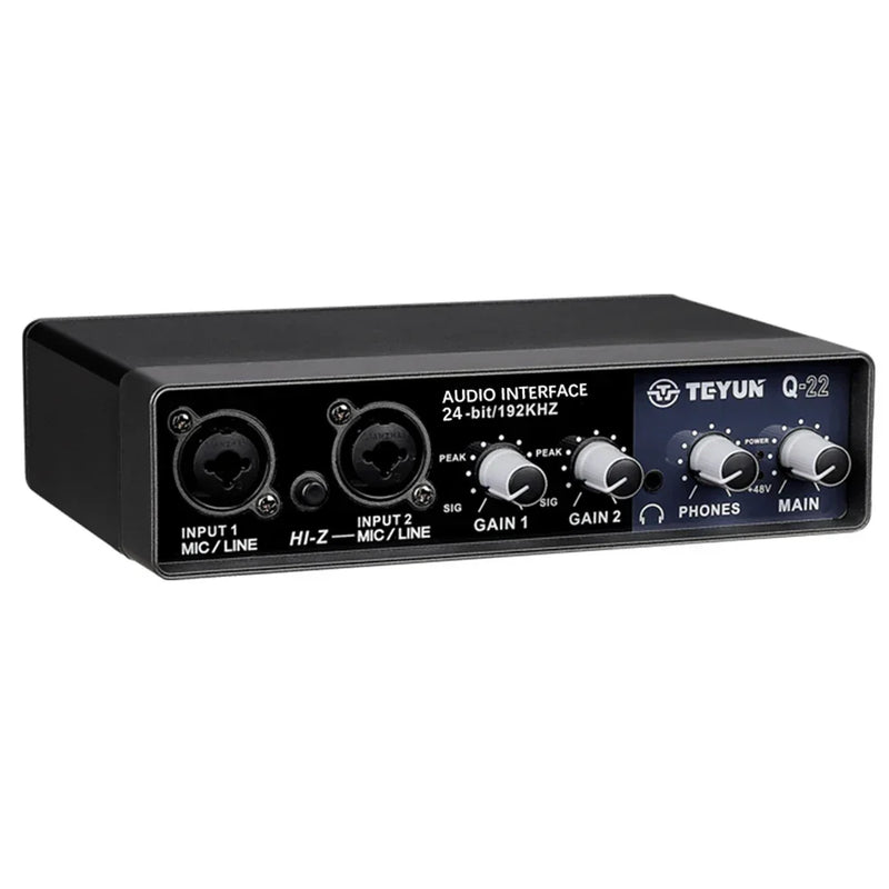 TEYUN Professional Sound Card Audio Mixer – Mixer de Áudio para Estúdio e Gravação ao Vivo