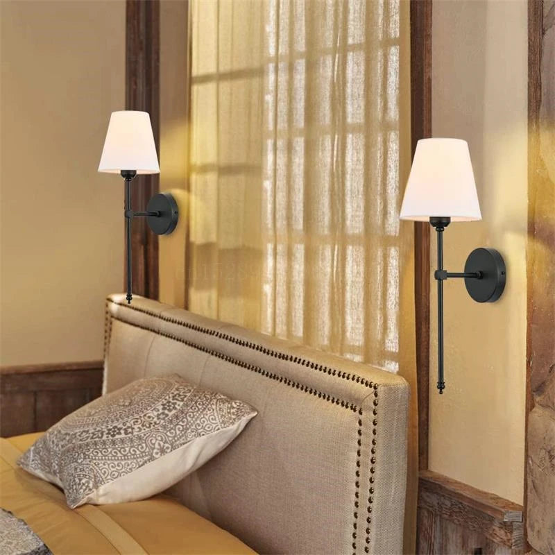 Lâmpada de Parede LED Moderna para Banheiro e Quarto - Iluminação de Espelho com Abajur de Tecido