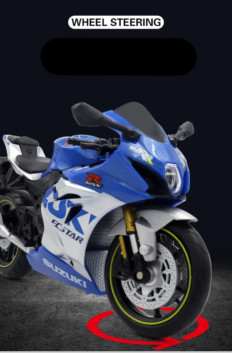 1:12 Suzuki GSX-R1000R Aprilia RSV4 Alloy Racing Motorcycle Model Diecast Street Cross-Country Motorcycle Model High Simulation