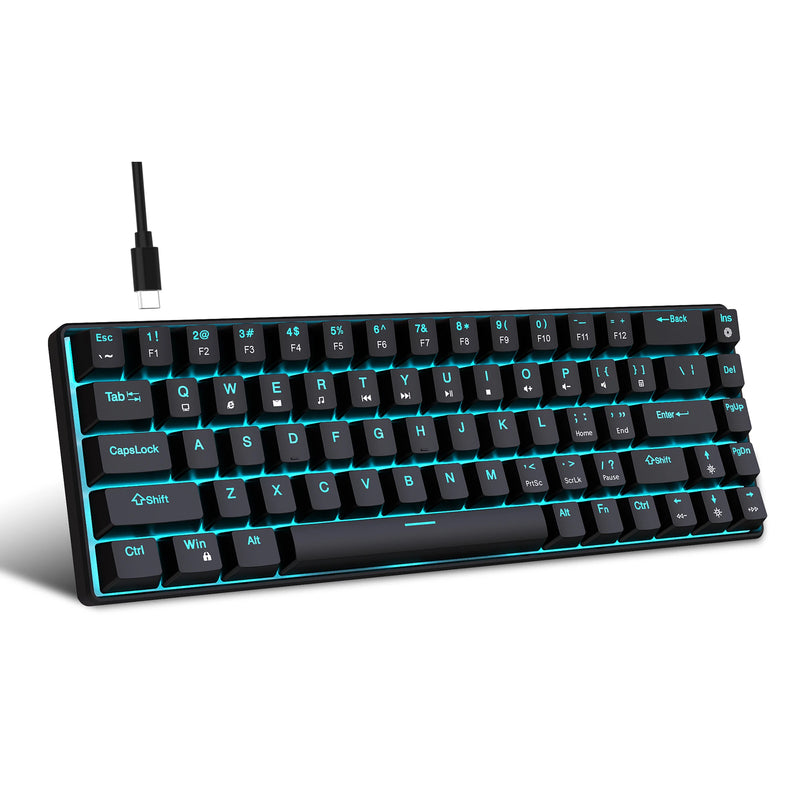 Teclado Mecânico 68 Teclas RGB – Switch Azul, Hot Swappable, Ergonômico para Jogos e Escritório