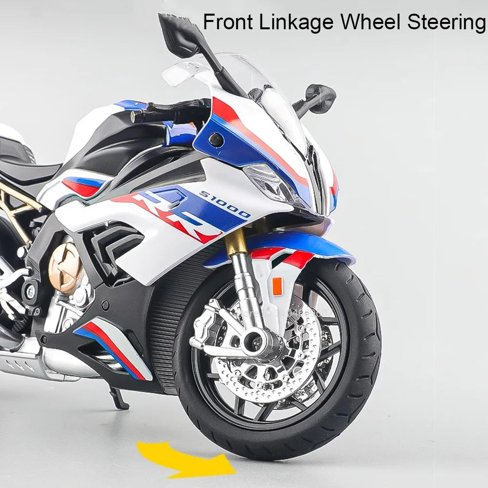 🏍️ Miniatura Moto BMW S1000RR & Kawasaki Ninja H2R 1:12 RMZ City – Modelo Super Esportivo com Luz, Som e Suspensão (Diecast)