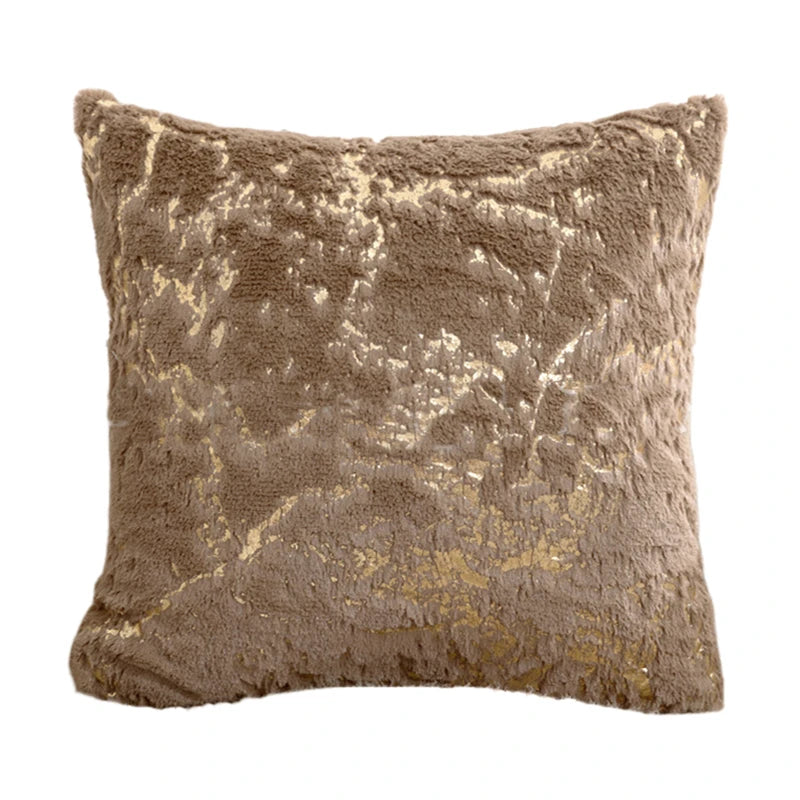 Capa de Almofada Estilo Nórdico com Estampa Dourada - Transforme sua Casa com Elegância!