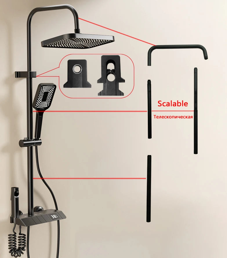 Kit Completo de Chuveiro Digital LED - Luxo e Conforto!