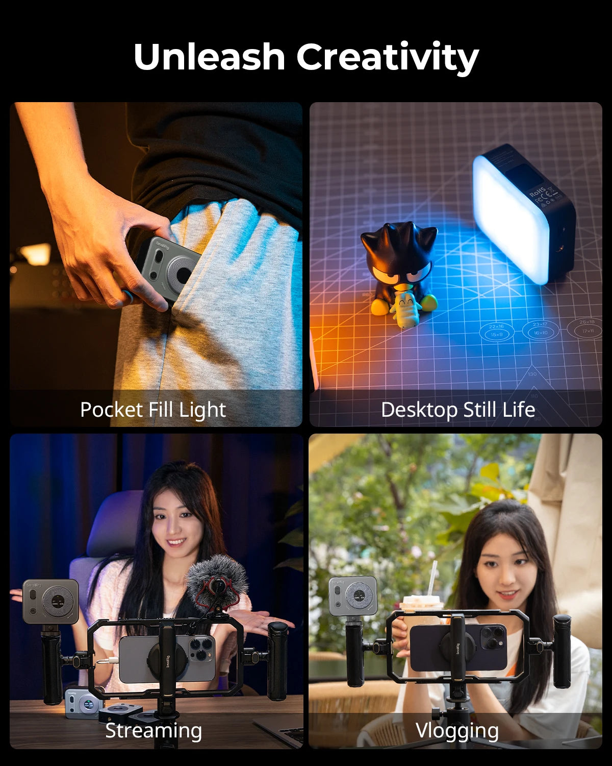 Mini Luz de Vídeo LED SmallRig Vibe P96 Pro - Iluminação Profissional para Fotografia e Vlogging!