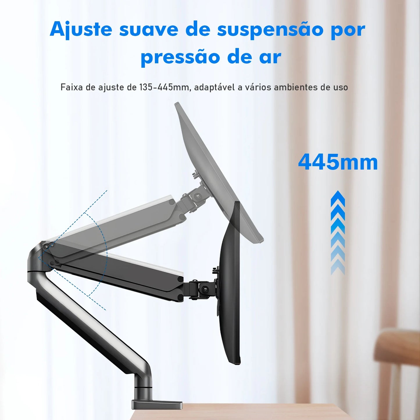 Suporte Articulado para Monitor Duplo – Suporte de Braço para Monitor de 17 a 27 Polegadas