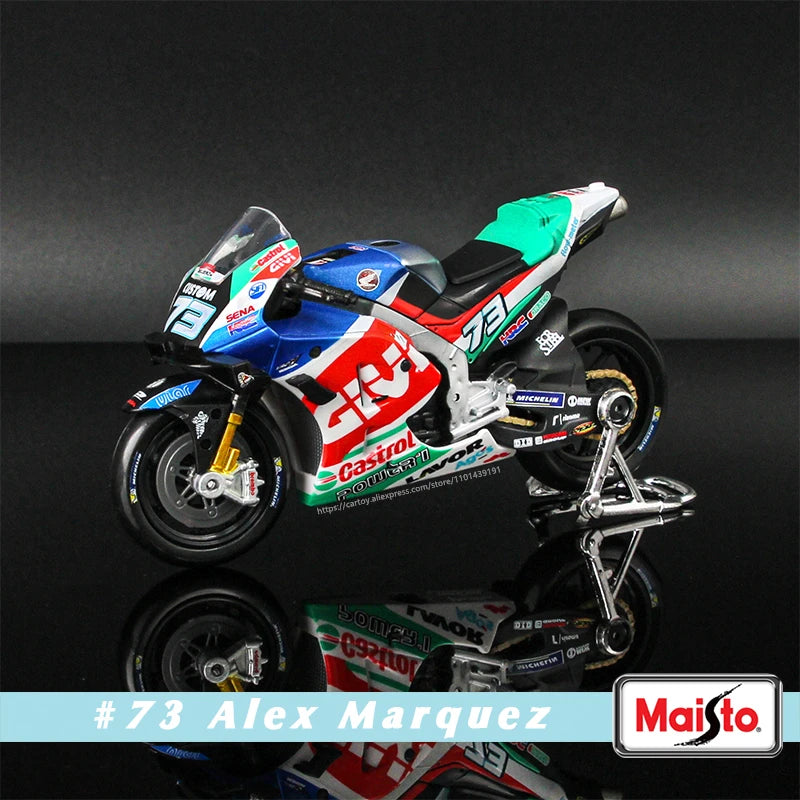 🏍️ Miniatura Moto Yamaha Factory Racing Team 2022 1:18 Maisto – Modelos #21 Morbidelli e #20 Quartararo (Diecast)
