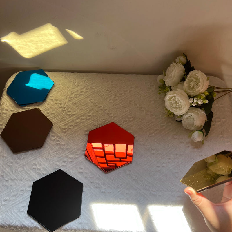 Adesivo de Espelho 3D Hexagonal para Parede - Decoração Moderna e Personalizada