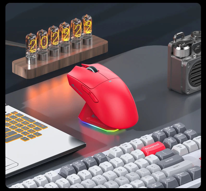 Mouse Gamer Attack Shark X11 Wireless - Conexão Tri-Mode 2.4GHz/Wired/Bluetooth PAW3311 22000DPI RGB para PC