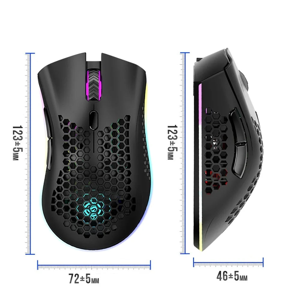 Mouse Gamer BM600 Recarregável com Iluminação RGB e Conexão Sem Fio 2.4Ghz