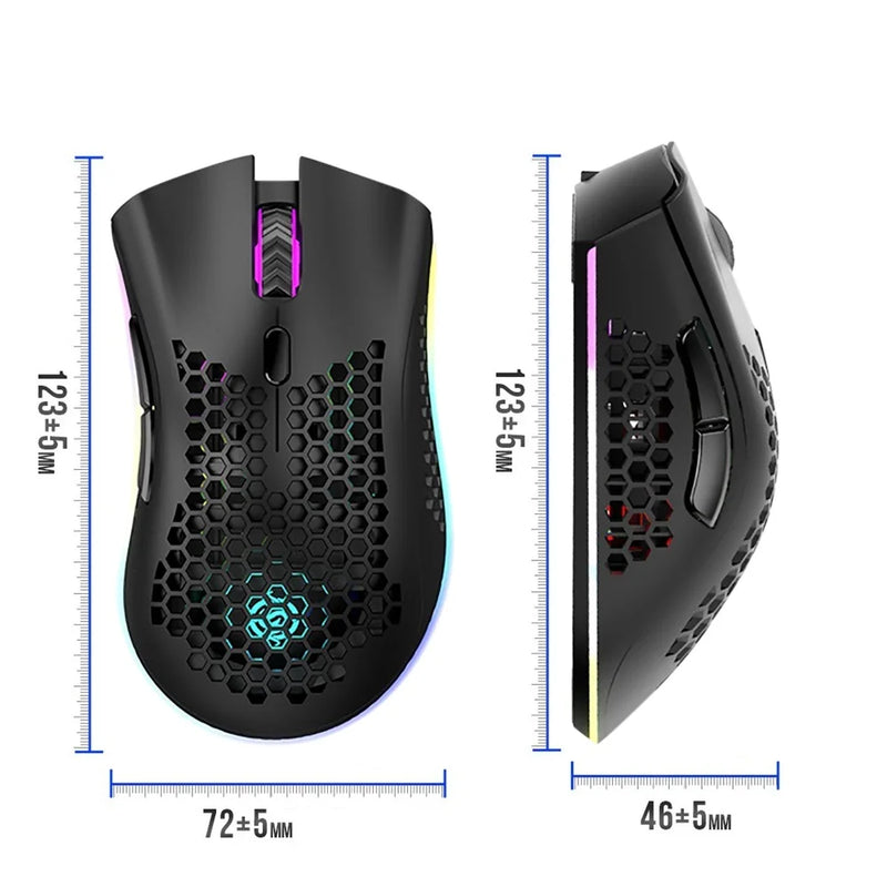 Mouse Gamer BM600 Recarregável com Iluminação RGB e Conexão Sem Fio 2.4Ghz