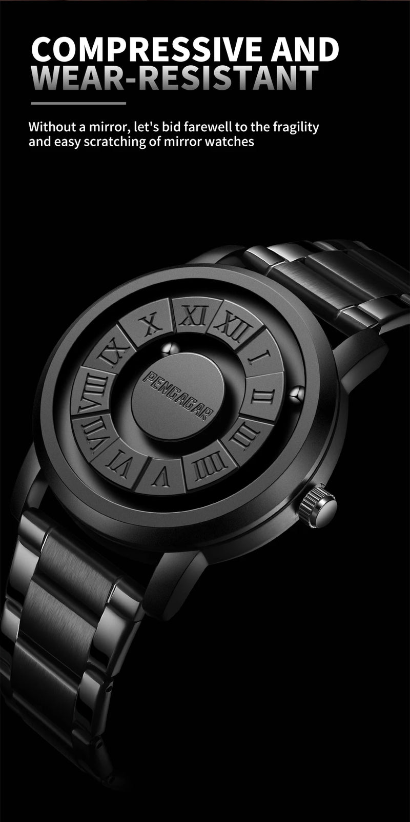 Relógio Masculino de Luxo 2024 ⌚ Design Exclusivo com Ponteiro Magnético e Resistência à Água