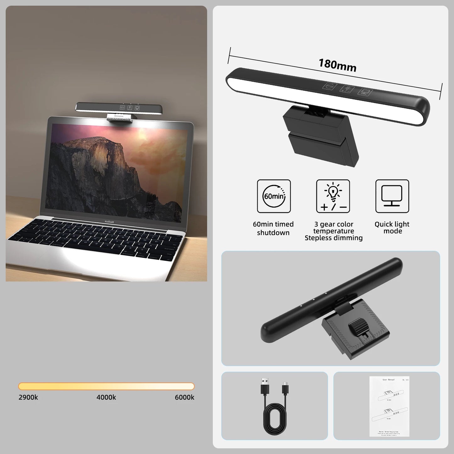 Barra de Luz LED para Monitor – Iluminação Perfeita para Seu Setup!