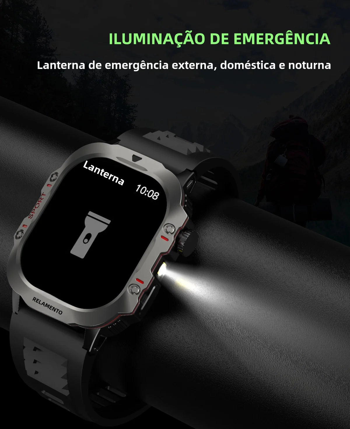 Smartwatch Esportivo 2.01" com Monitor de Saúde e Chamadas Bluetooth
