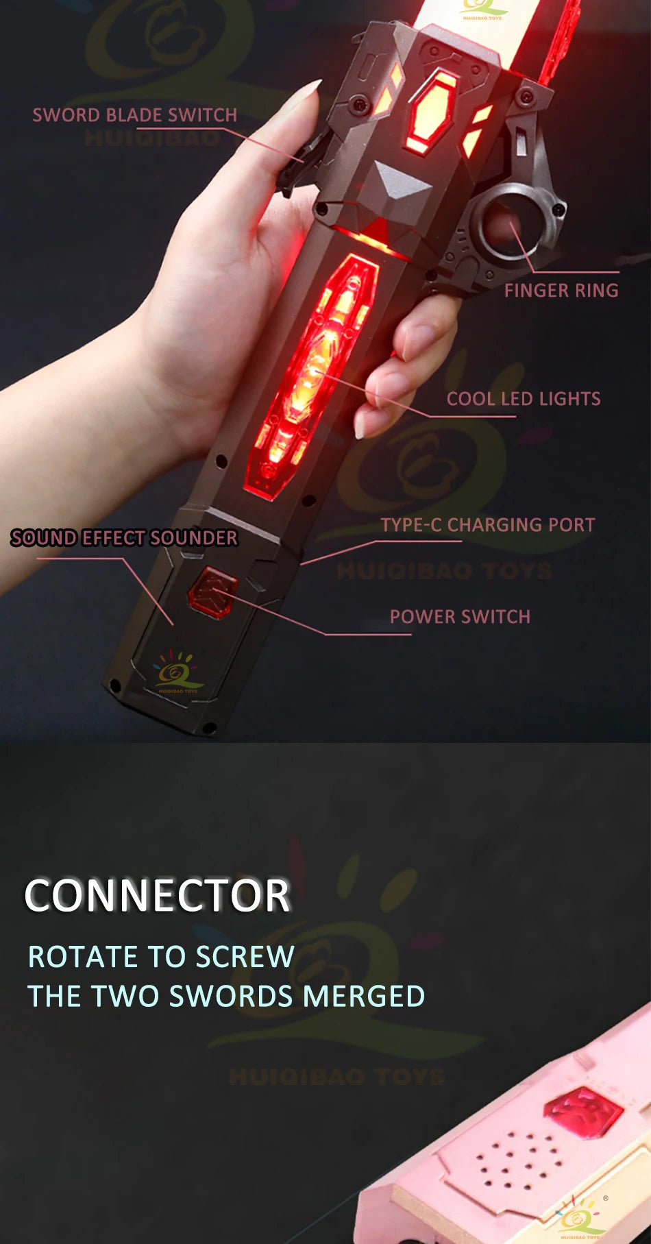 Sabre de Luz Retrátil com Efeitos Sonoros e Luminosos