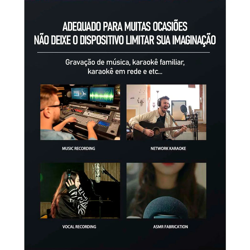 TEYUN Professional Sound Card Audio Mixer – Mixer de Áudio para Estúdio e Gravação ao Vivo