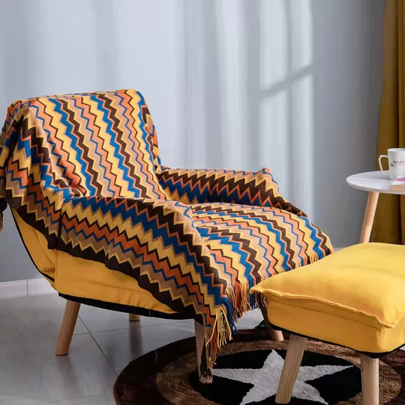 Cobertor Boho Estilo Étnico – Decoração Aconchegante e Vibrante para Seu Lar!