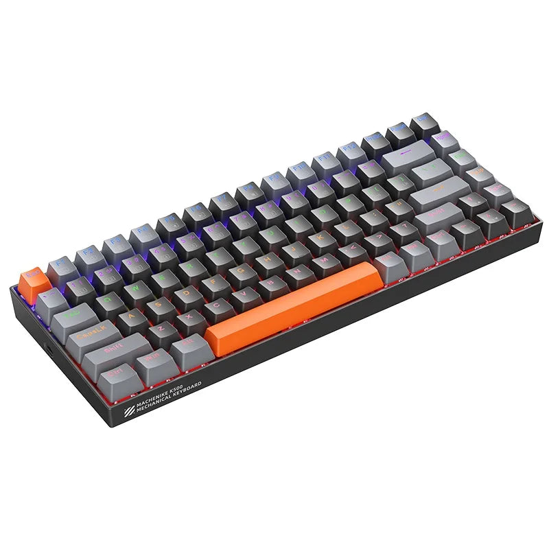 Teclado Mecânico Machenike K500A-B84 – 75% TKL Hot-Swappable, Iluminação Monocromática, 84 Teclas, Para PC e Laptop