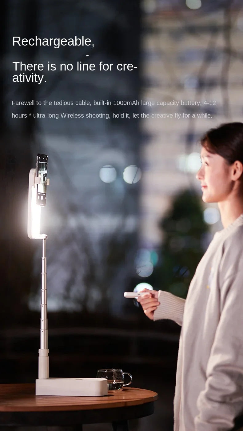 Influencer Live Streaming Stand with Beauty Ring Light