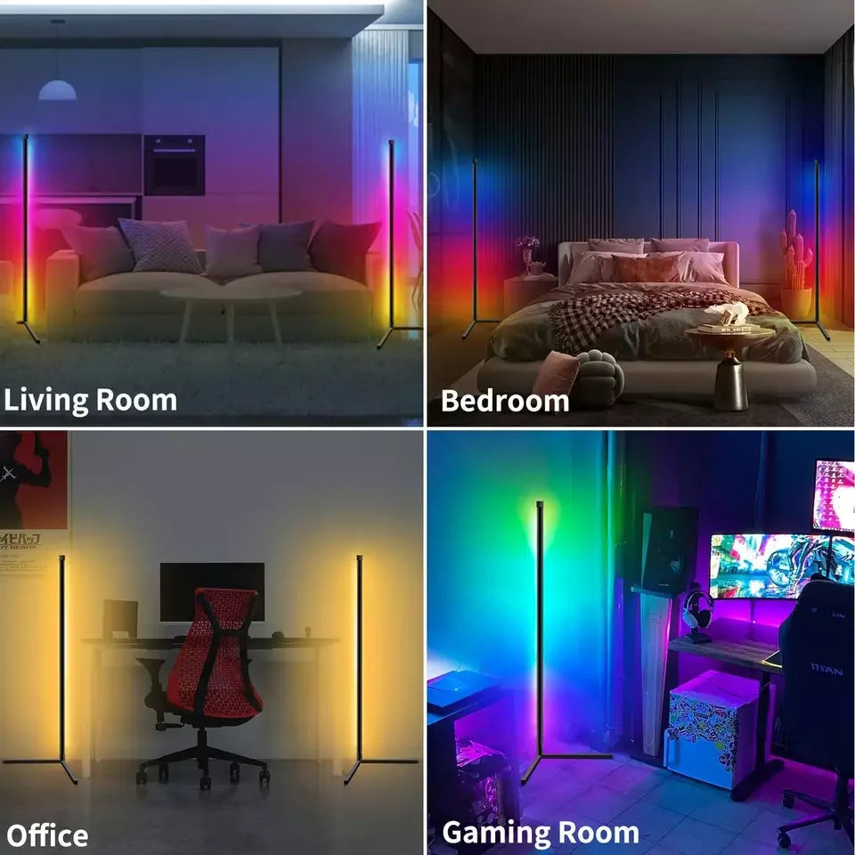 Lâmpada de Chão RGB Dream Color com Sincronização Musical – Mudança de Cor com 16 Milhões de Opções para Quarto e Sala de Estar