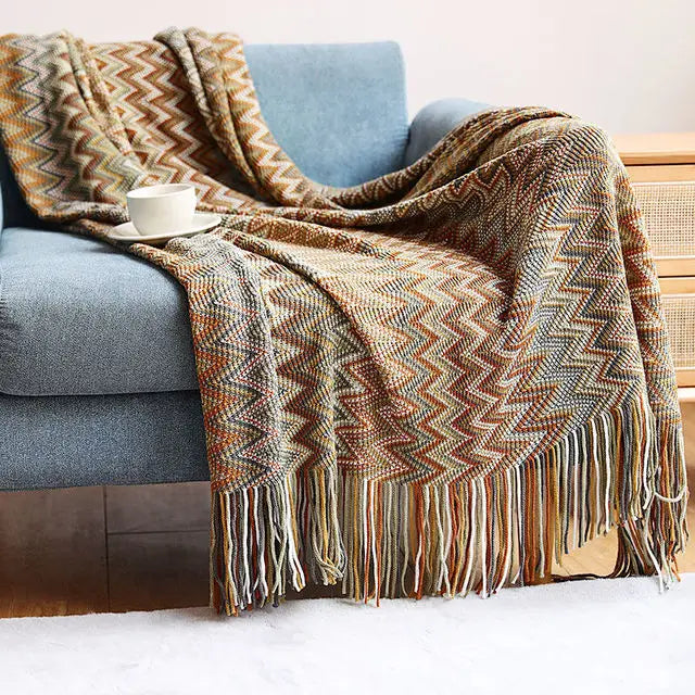 Cobertor Boho Estilo Étnico – Decoração Aconchegante e Vibrante para Seu Lar!