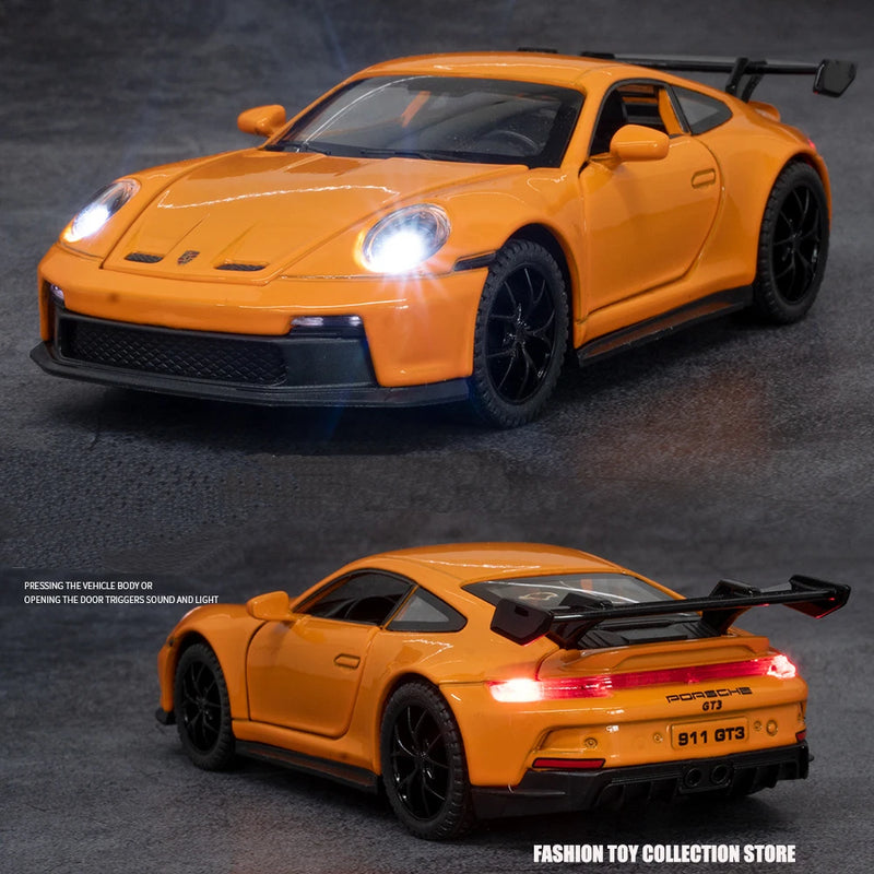 🏎️ Miniatura Porsche 911 GT3 Sport 1:32 MAKEDA – Modelo Esportivo com Luz e Som (Diecast)
