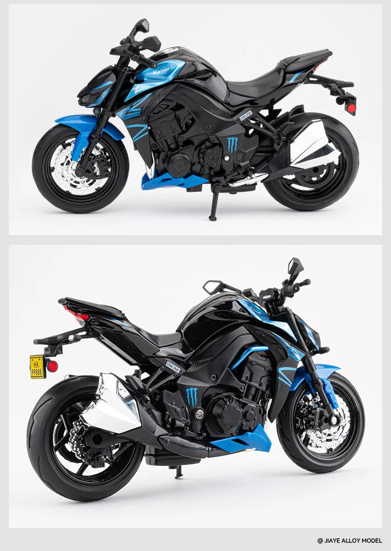 1:12 Kawasaki Z1000 Street Cars Motorcycle Diecast Model Car Alloy Metal With Base Display Collections Hobby Home Decoration Boy