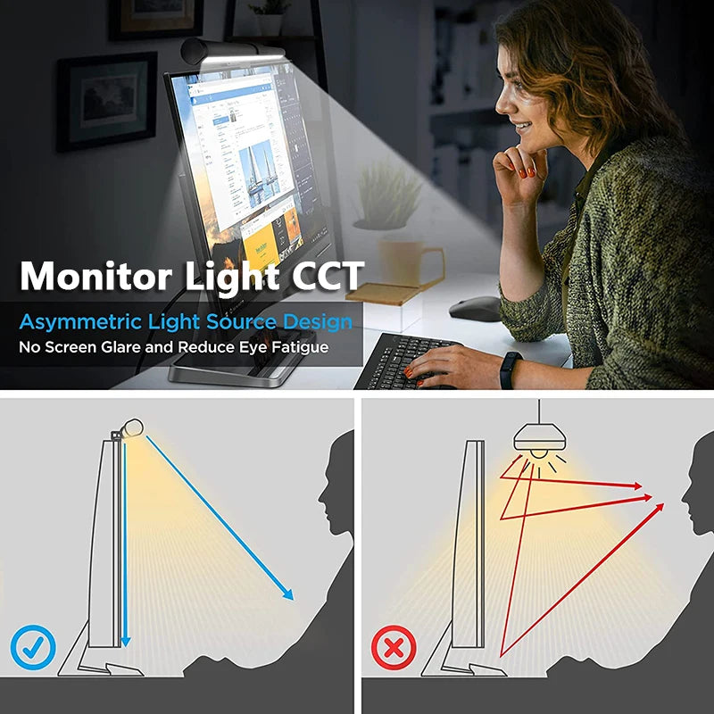 LED Monitor Light Bar for Computer Screen - RGB Atmosphere Table Lamp (44cm)