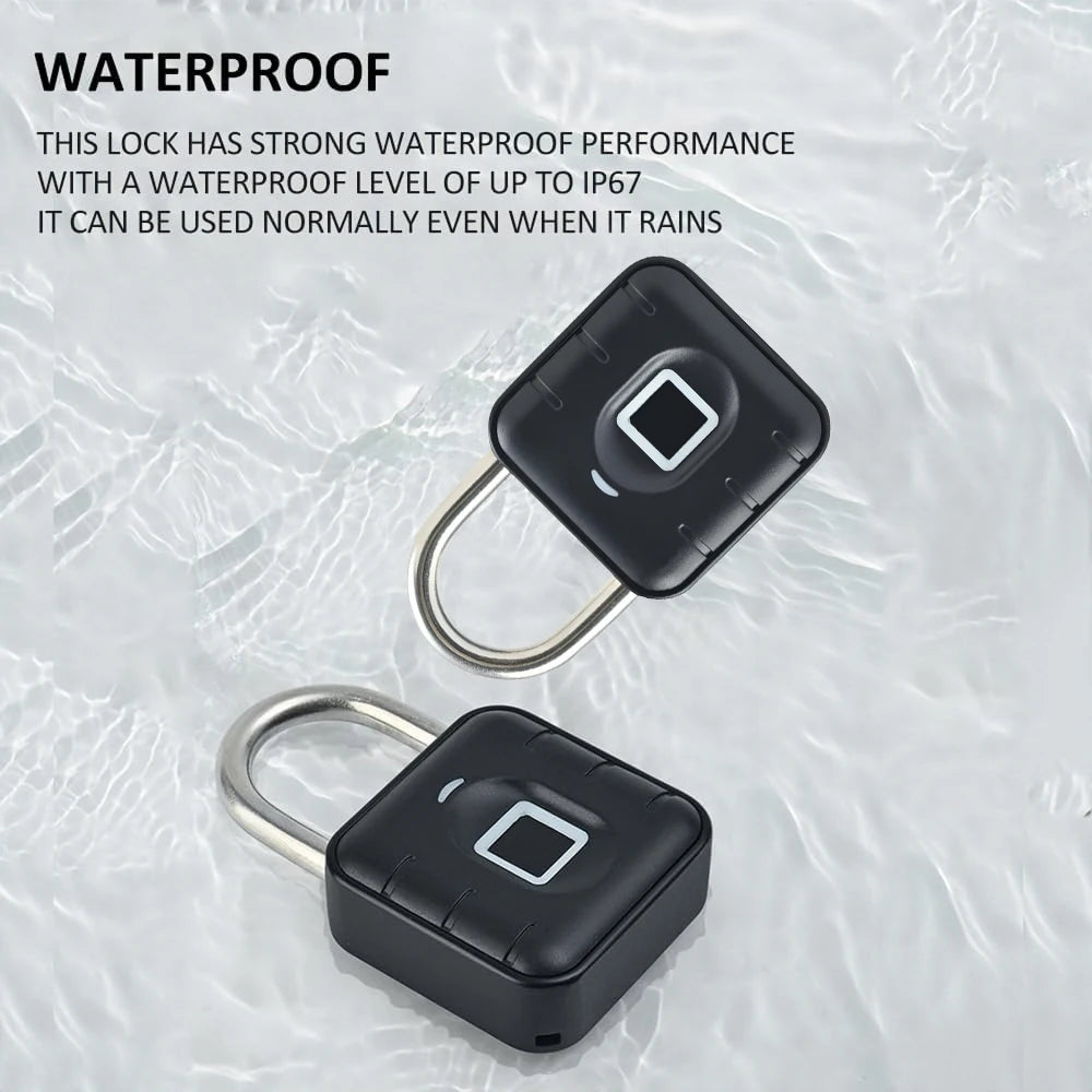 Cadeado Eletrônico Inteligente RAYKUBE SY-12 – Com Bluetooth, Leitor de Digital e Senha Temporária | Cadeado à Prova d’Água IP66 com Controle via App Tuya