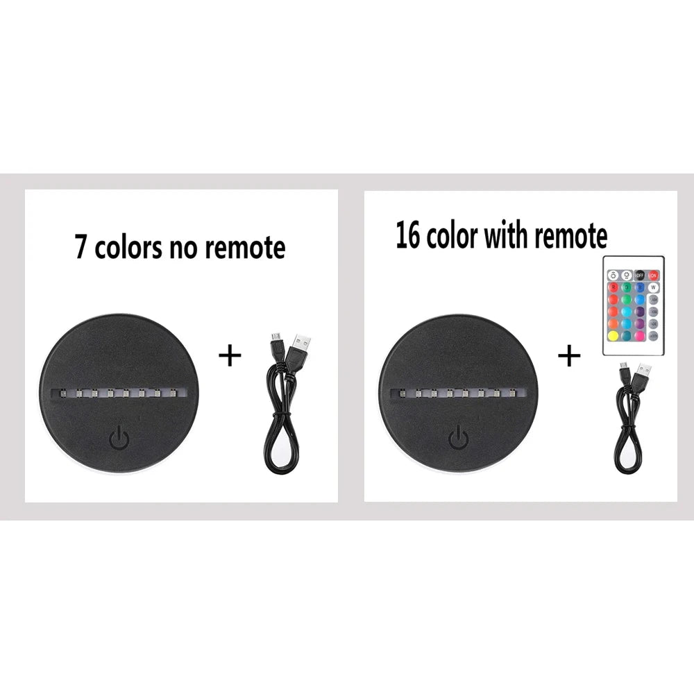 Luminária 3D Noturna Stitch – Controle Remoto, Toque Inteligente e Decoração Divertida