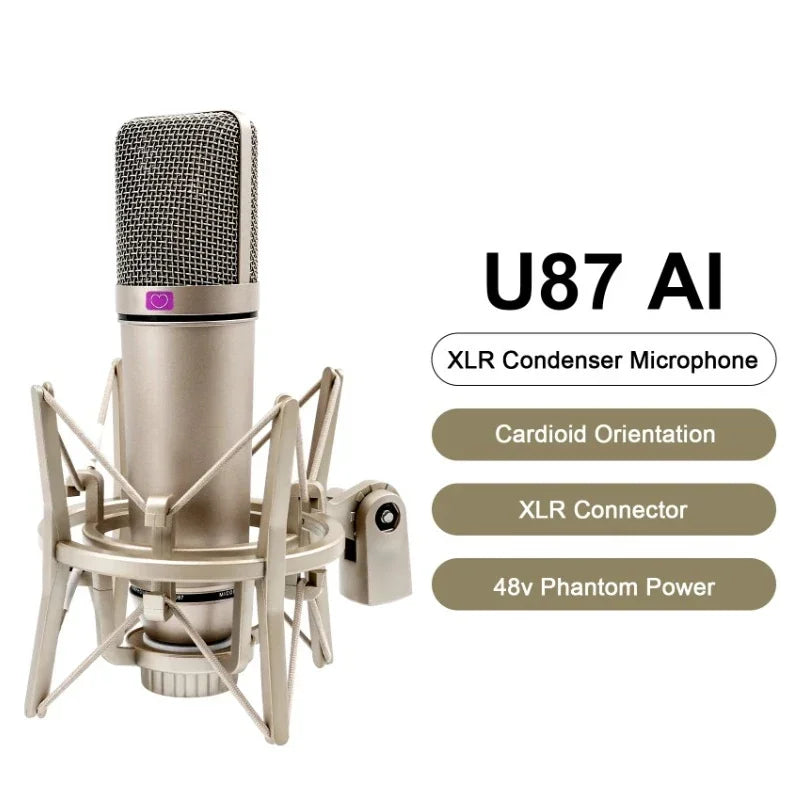 Condenser Microphone – Microfone Profissional para Gravação, Podcasting, Voz e Transmissão Ao Vivo